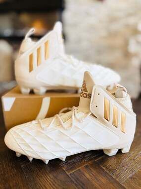 Adidas Freak LAX Mid Lacrosse/Football Cleats White/Gold CG4256 Size 12 NEW!